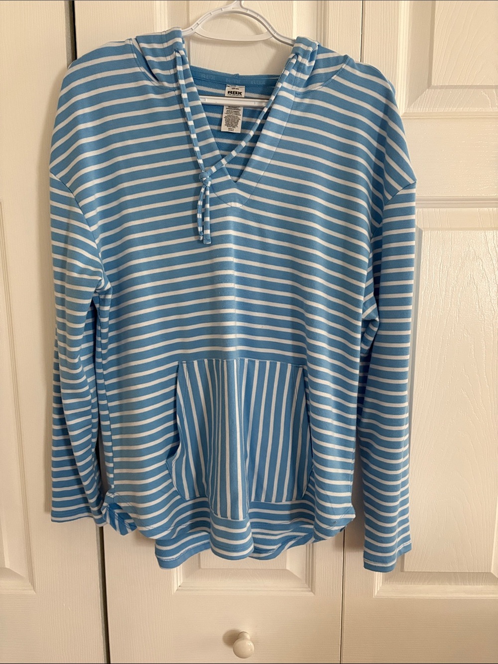 RBX Blue and White Striped Athletic Top